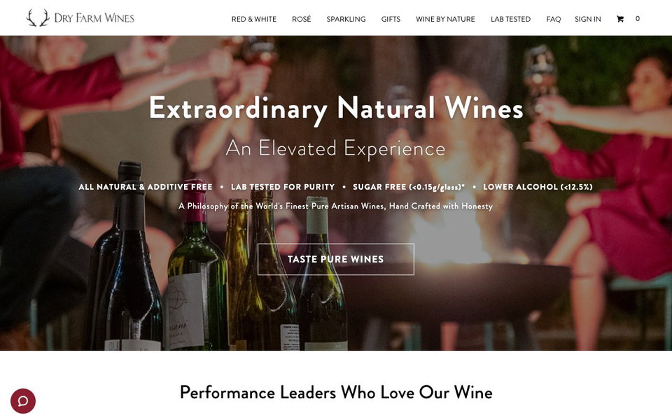 Dry Farm Wines website