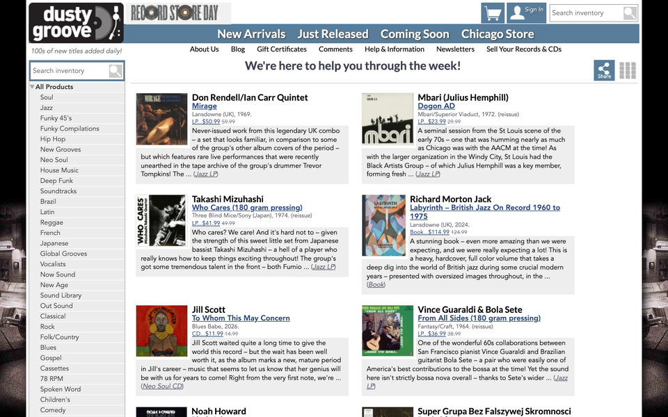 Dusty Groove website
