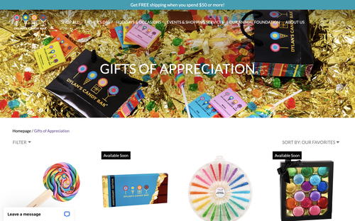Dylan's Candy Bar website screenshot