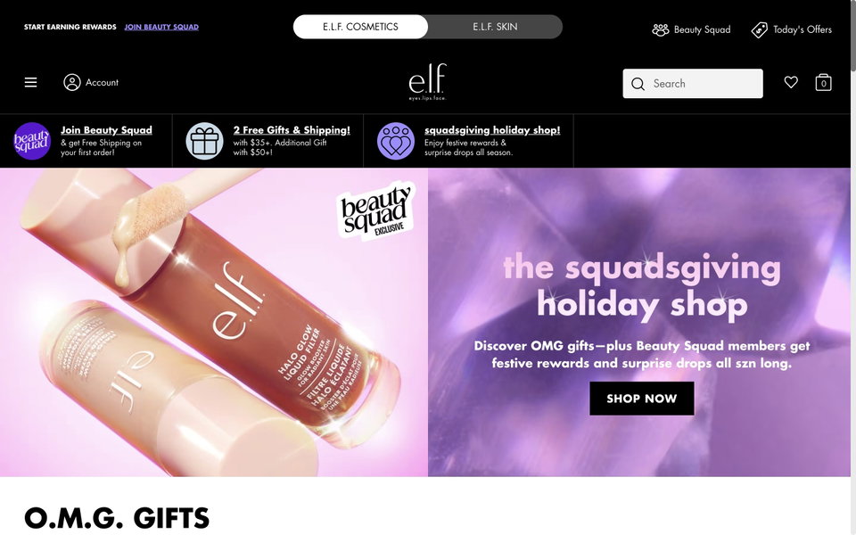 e.l.f. Cosmetics website