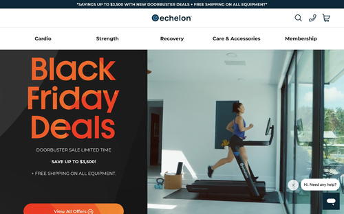 Echelon Fitness website screenshot