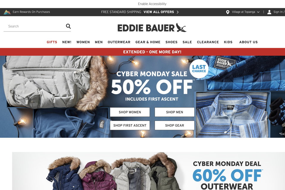 Eddie Bauer website