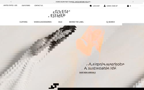 EILEEN FISHER website screenshot
