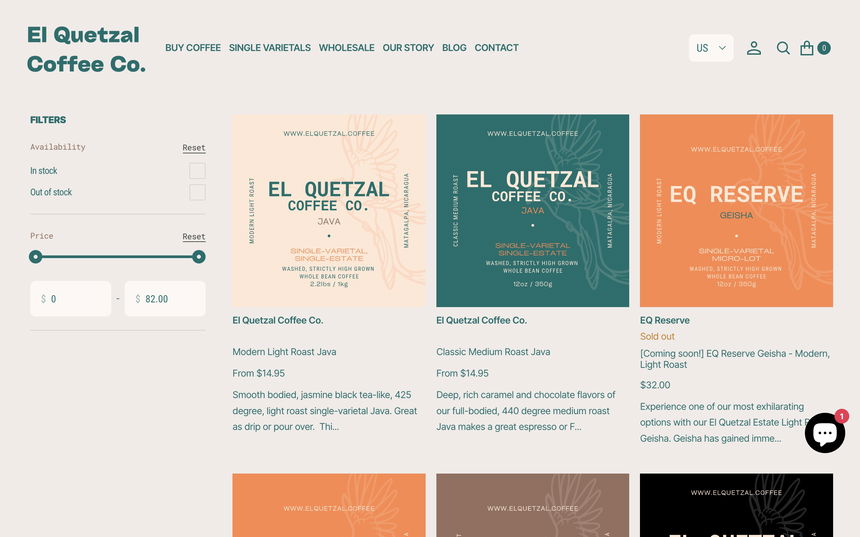 El Quetzal Coffee Co. on Shomp