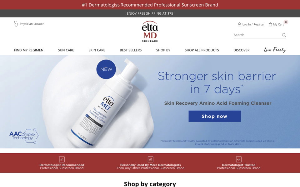 EltaMD Skin Care website