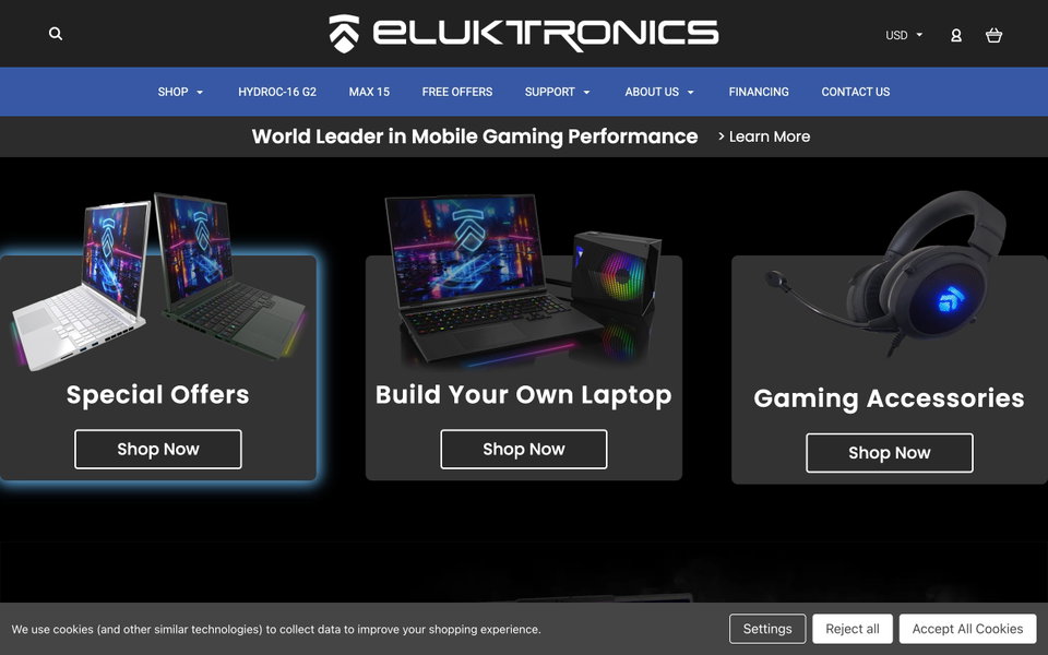 Eluktronics website