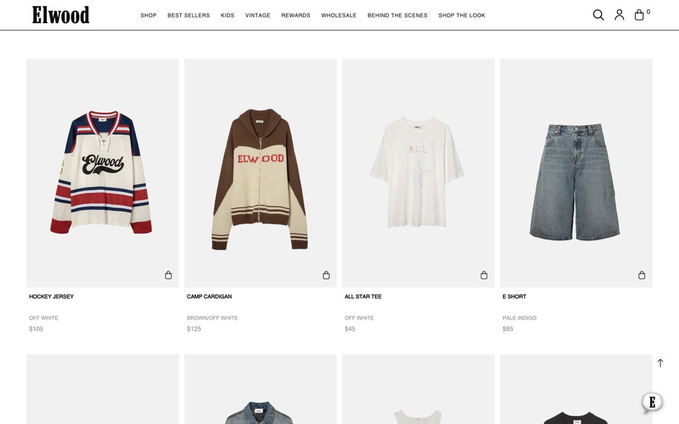 Elwood Clothing website