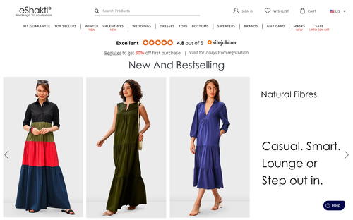 eShakti website screenshot