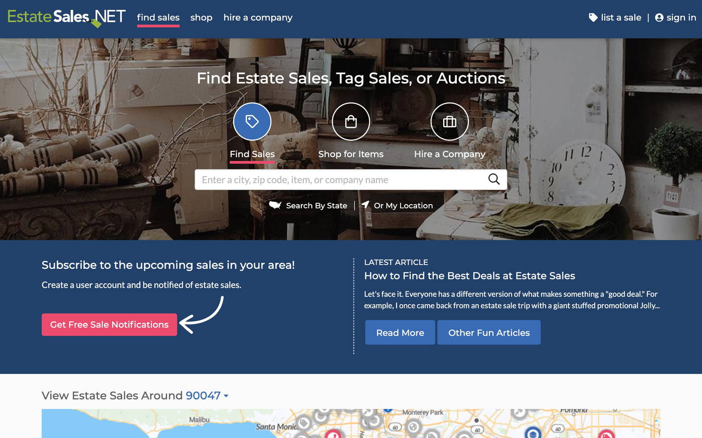 EstateSales.net screenshot