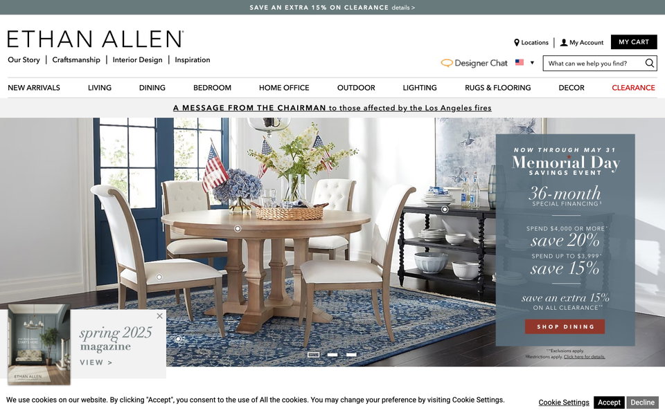 Ethan Allen website