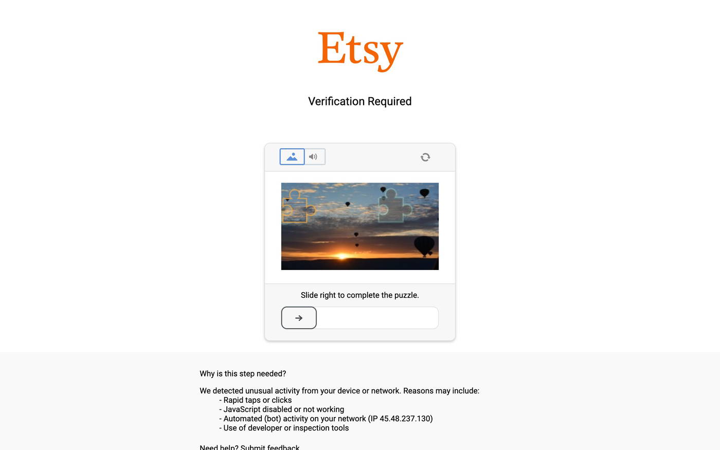 Etsy screenshot