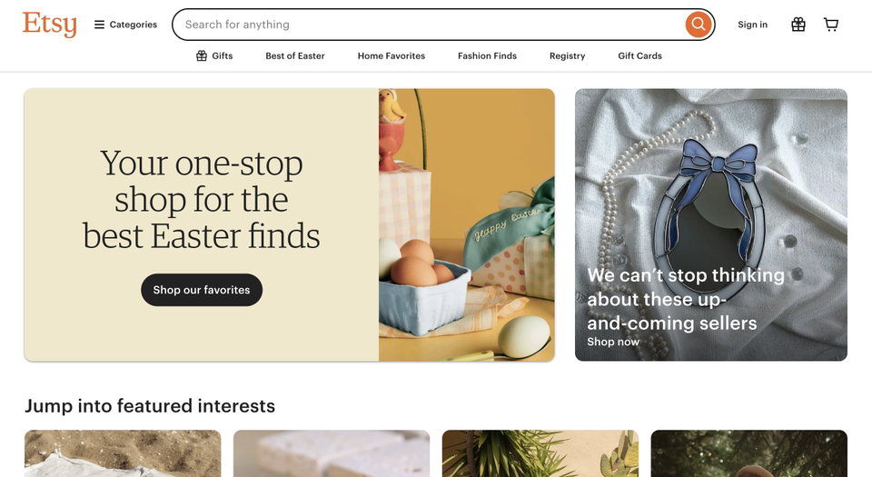 Etsy website