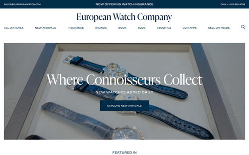 European Watch Company website screenshot