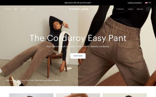 Everlane website screenshot