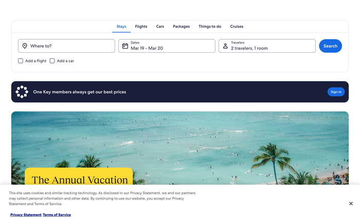 Expedia screenshot