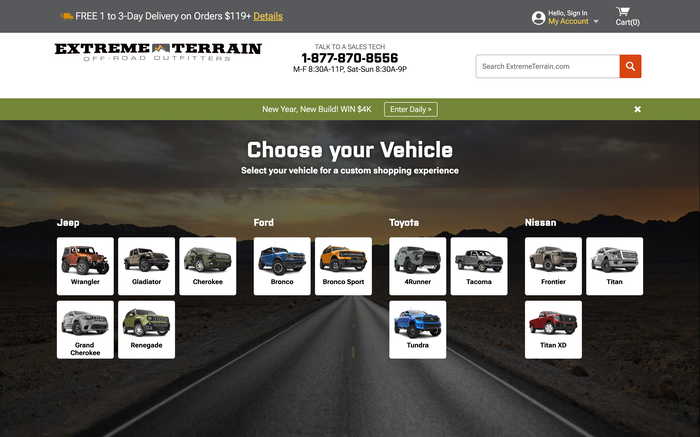 ExtremeTerrain.com screenshot