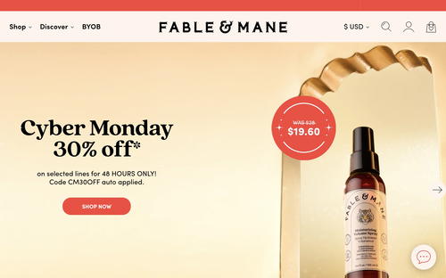 Fable & Mane website screenshot