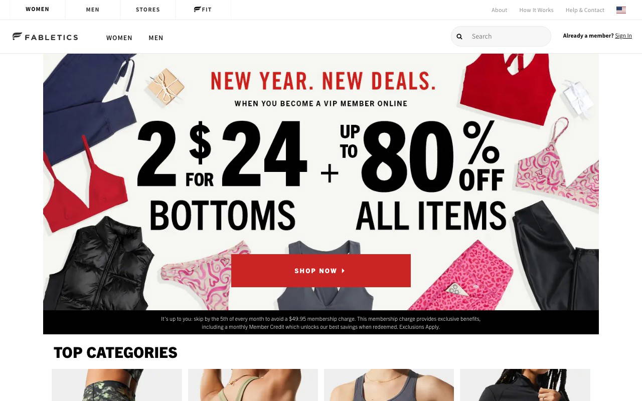 Fabletics screenshot