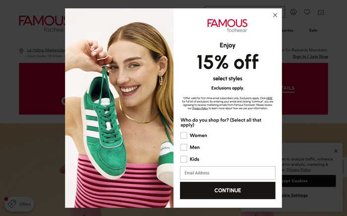 Famous Footwear screenshot