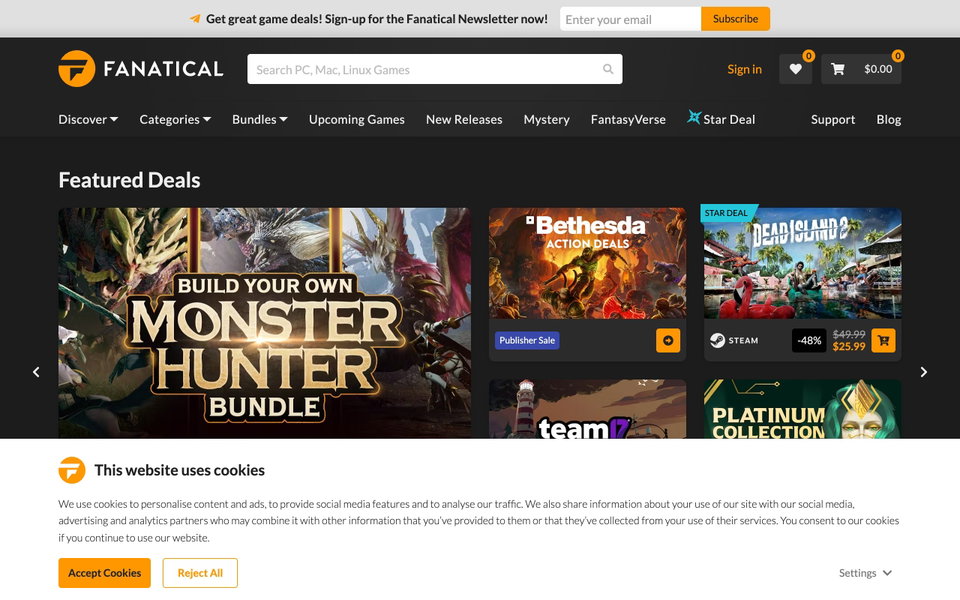 Fanatical website