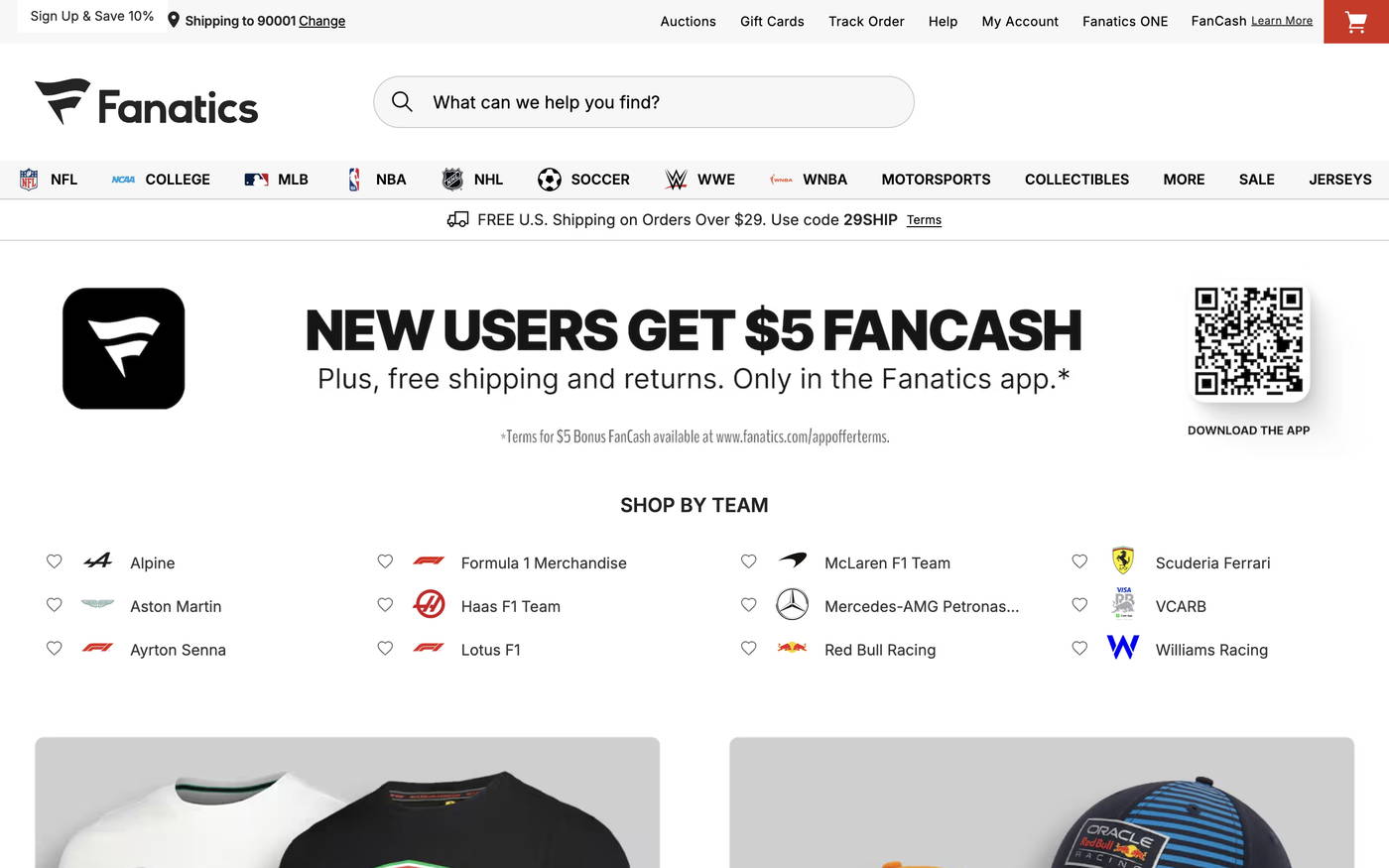 Fanatics screenshot