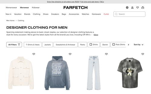 Farfetch website screenshot