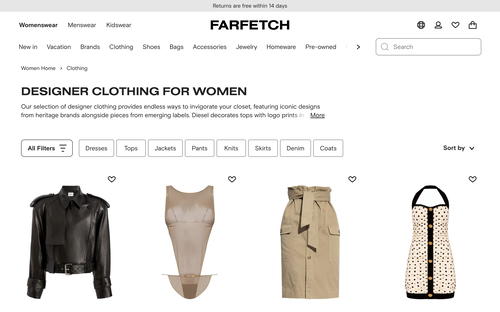 Farfetch website screenshot
