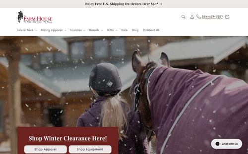 Farm House Tack website screenshot