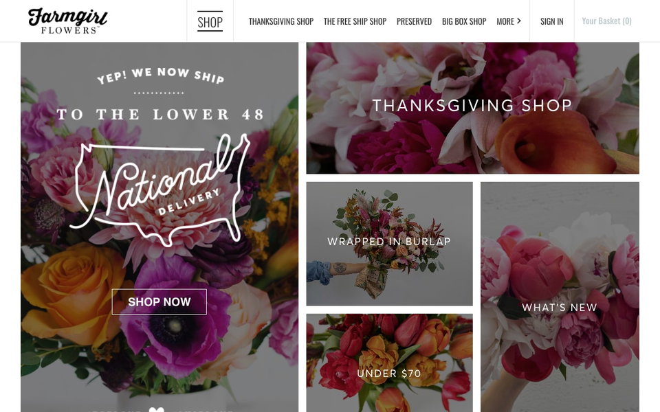 Farmgirl Flowers website