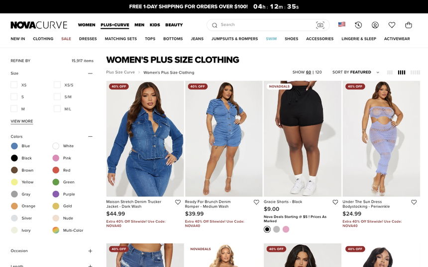 Fashion Nova on Shomp