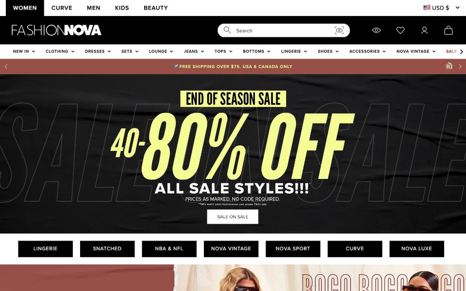 Fashion Nova website