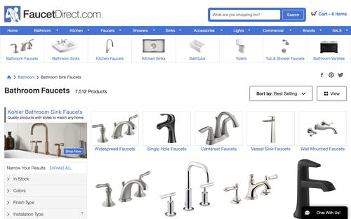 FaucetDirect.com website screenshot
