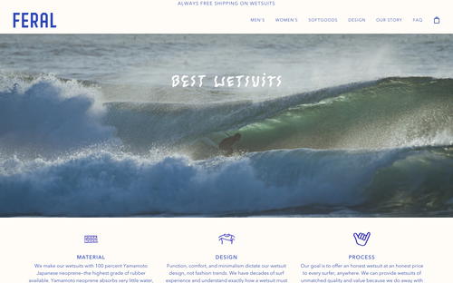 Feral Surfing website screenshot