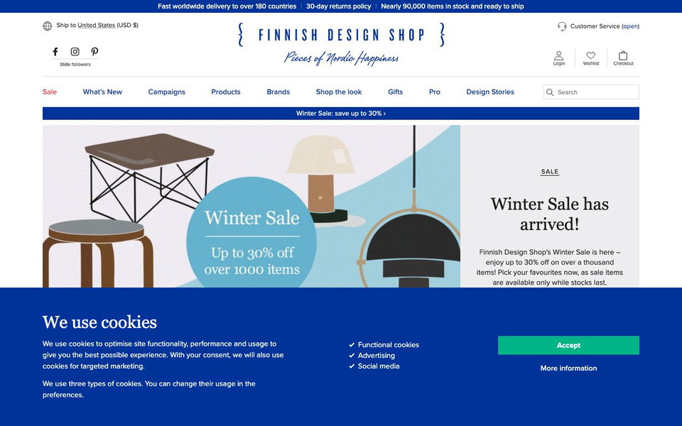 Finnish Design Shop website
