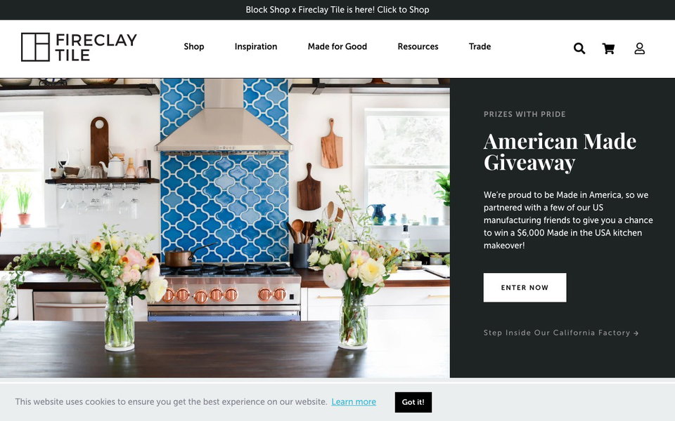 Fireclay Tile website