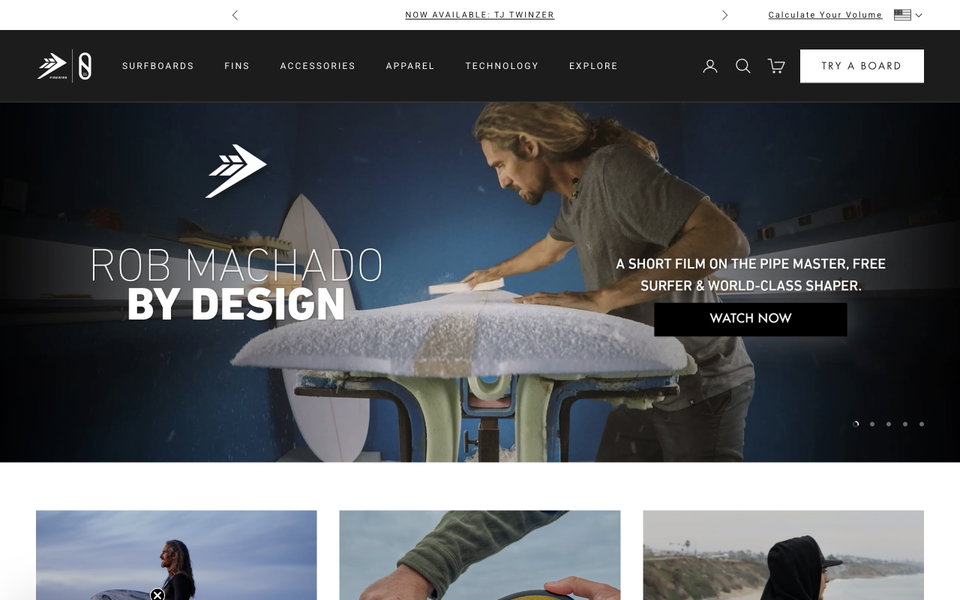 Firewire Surfboards website