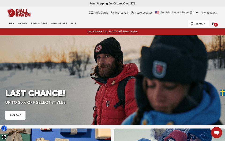 Fjällräven website