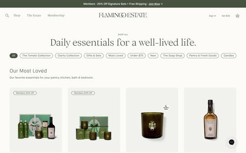 Flamingo Estate website screenshot