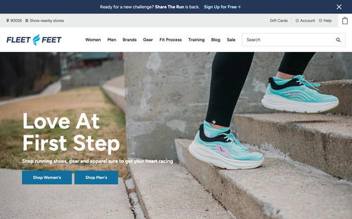 Fleet Feet website screenshot