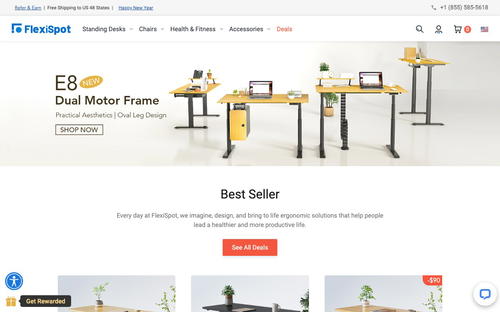 FlexiSpot website screenshot