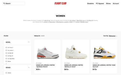 Flight Club website screenshot