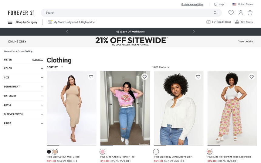 Forever 21 on Shomp