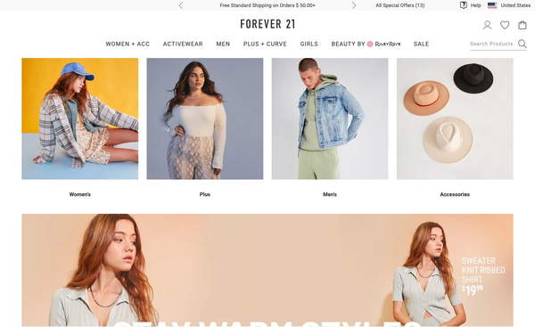 Forever 21 screenshot