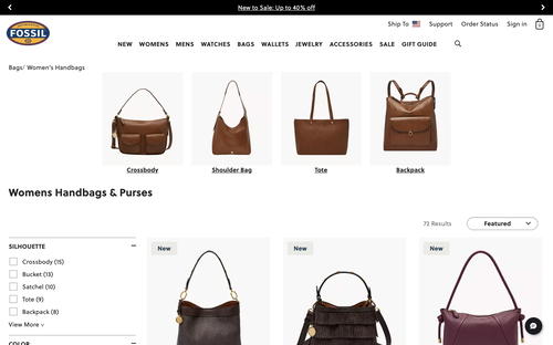Fossil website screenshot