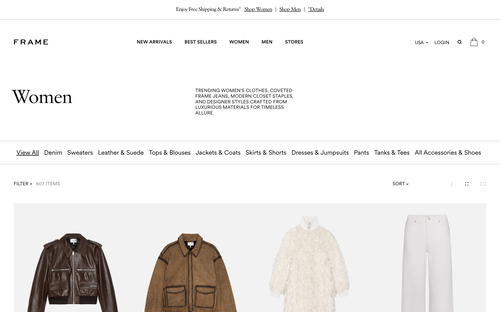 Frame website screenshot