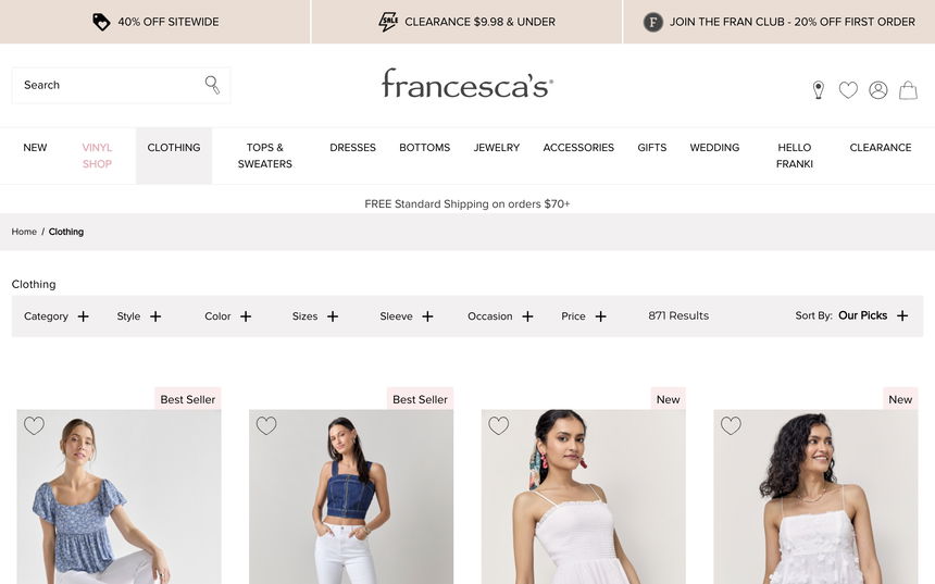 francesca's on Shomp