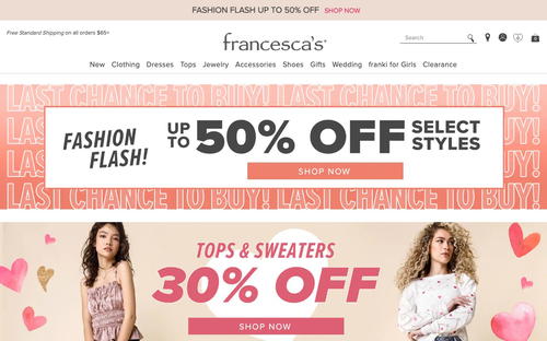 francesca's website screenshot