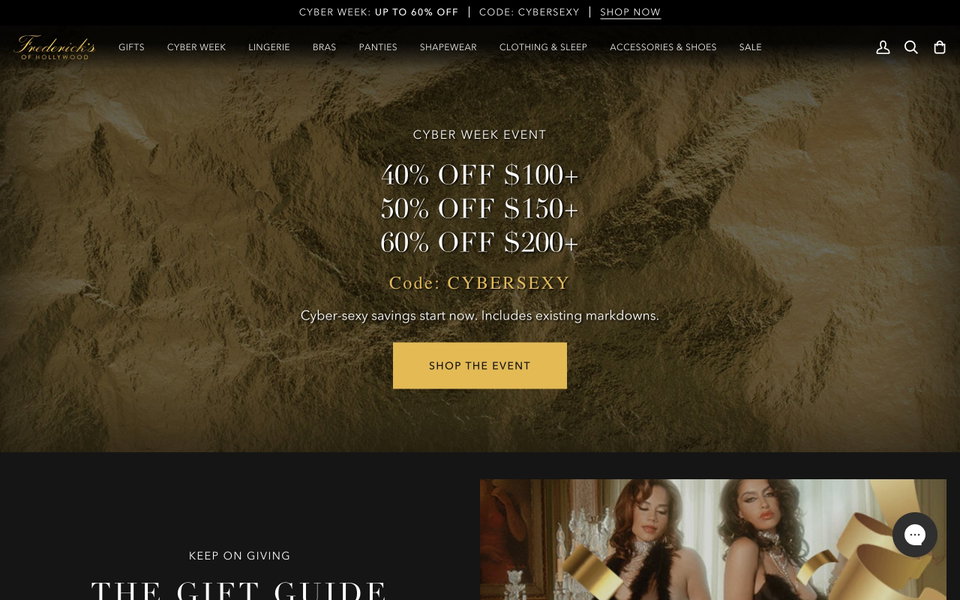 Frederick's of Hollywood website