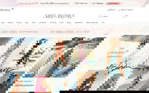 Free People website screenshot