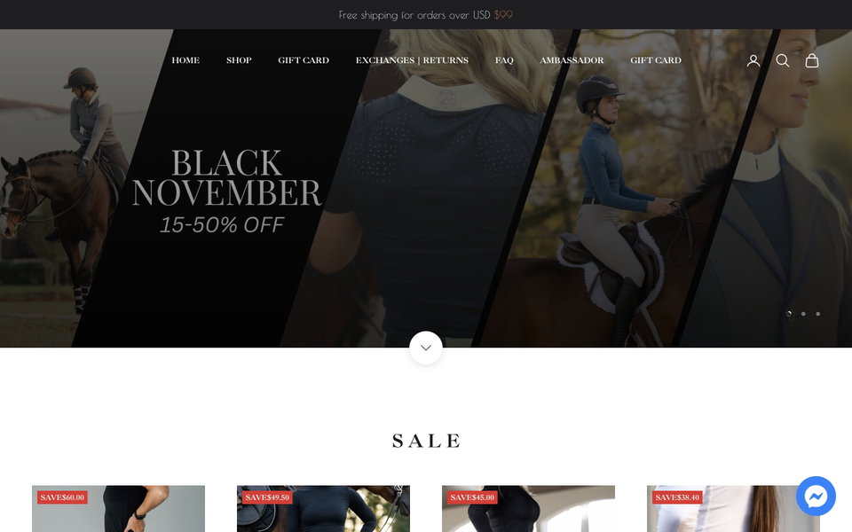 Free Ride Equestrian website